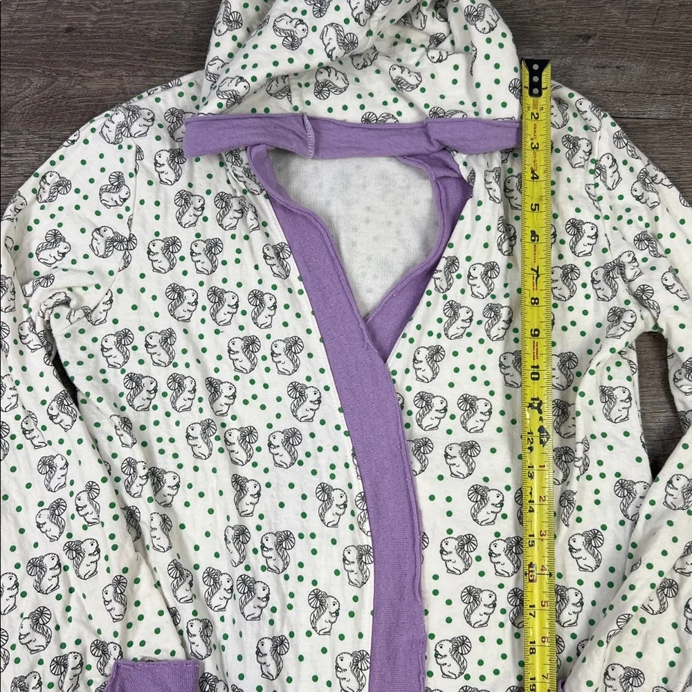 Anthropologie Porridge Whimsical Squirrel Print Tie-Wrap Robe - Picture 11 of 12